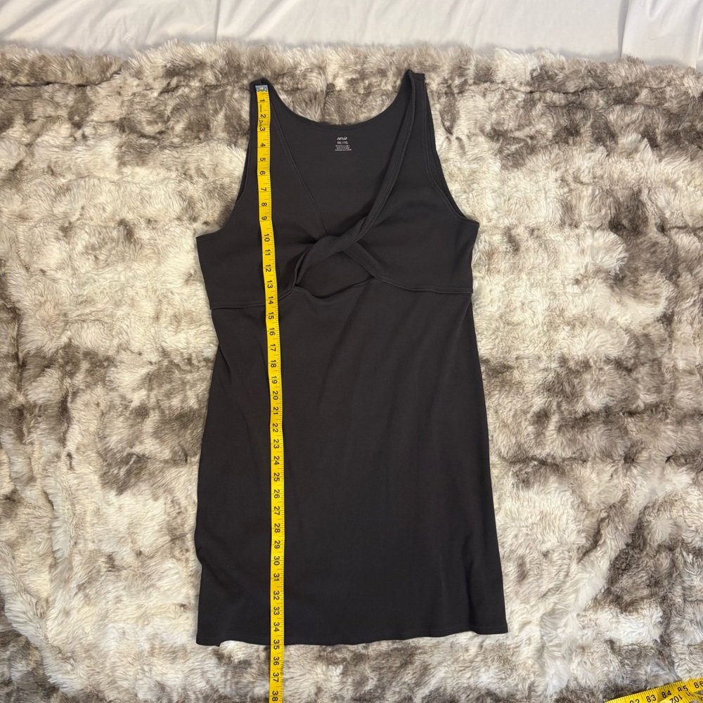 Aerie Twist Front Black Ribbed Mini Dress Sz XXL - Picture 4 of 5